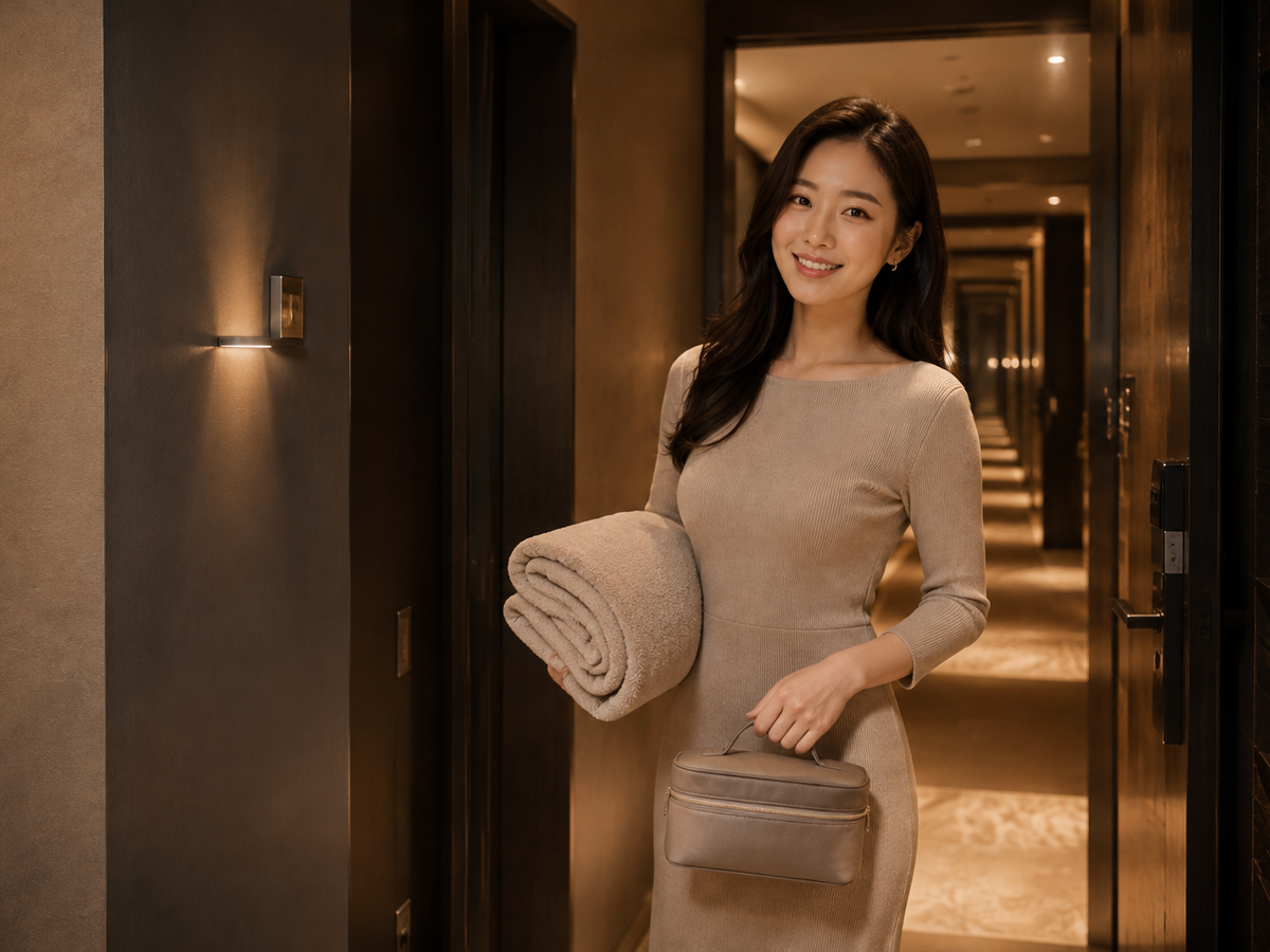 안산 고잔동 방문 홈케어 일정을 준비하는 젊은 성인 한국 여성 관리사